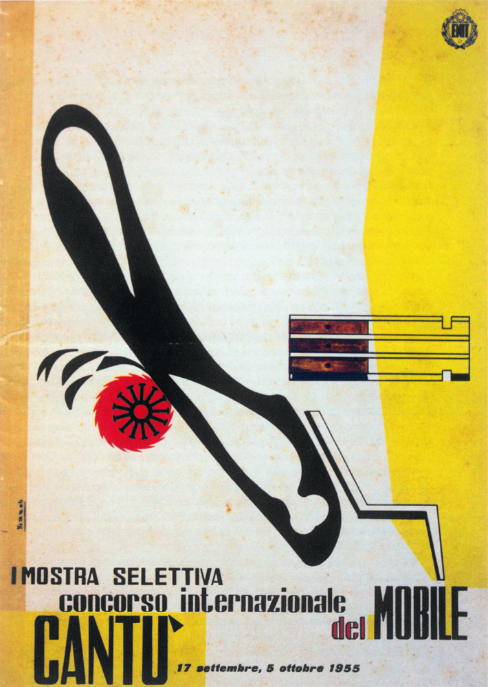 Opuscolo della Prima Mostra Selettiva, 1955. Progetto grafico a cura di Marcello Nizzoli.
