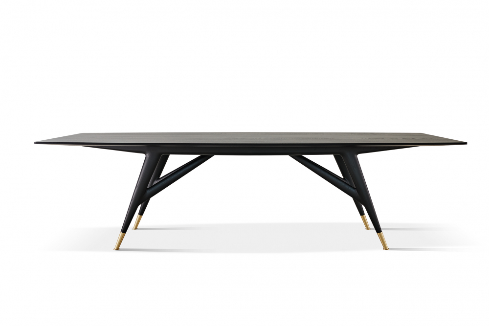Ash wood stained black D.859.1 table by Gio Ponti