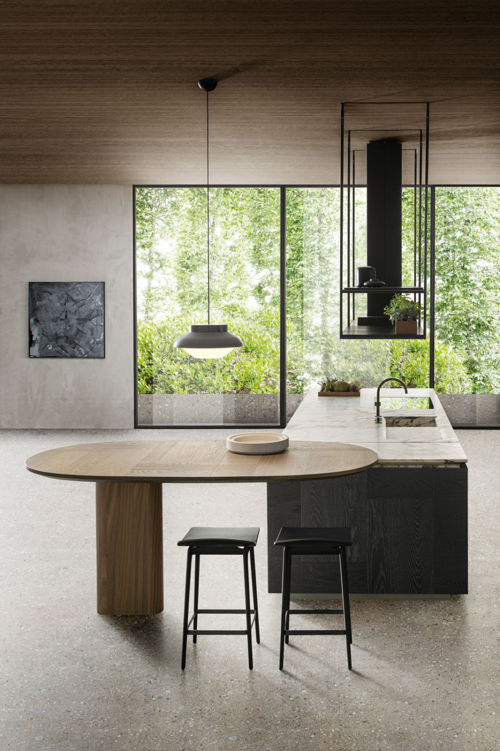 Wooden and ergonomic kitchen stool Woody Dada