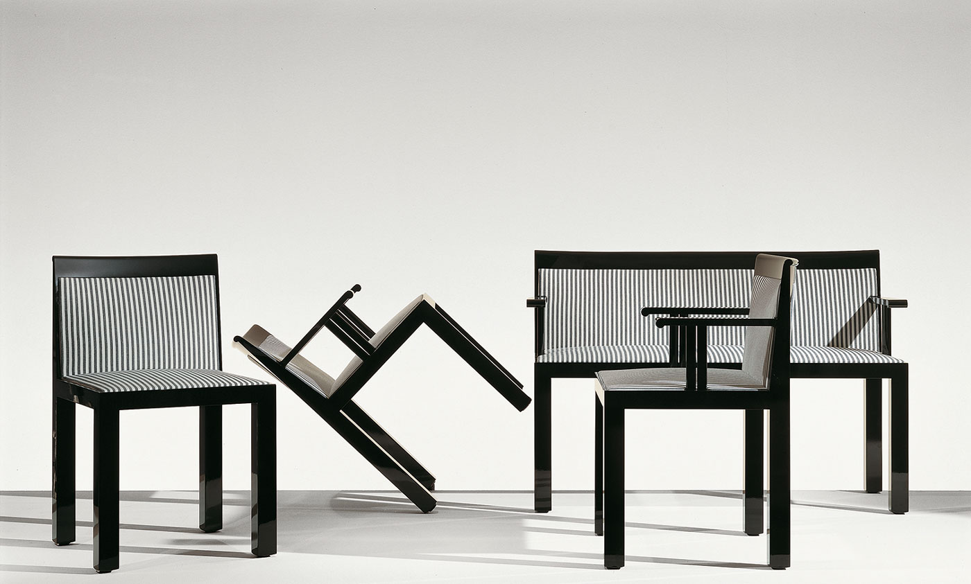 The Teatro series(1982-84), designed with Luca Meda for a small Milanese theatre.