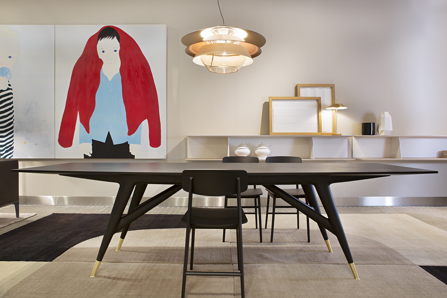 D.859.1 table by Gio Ponti and Woody chair by Francesco Meda 