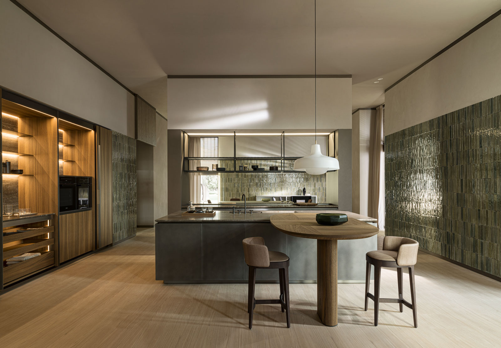 Intersection kitchen designed by Vincent Van Duysen -<br>  The setting features Marazzi ceramic tiles