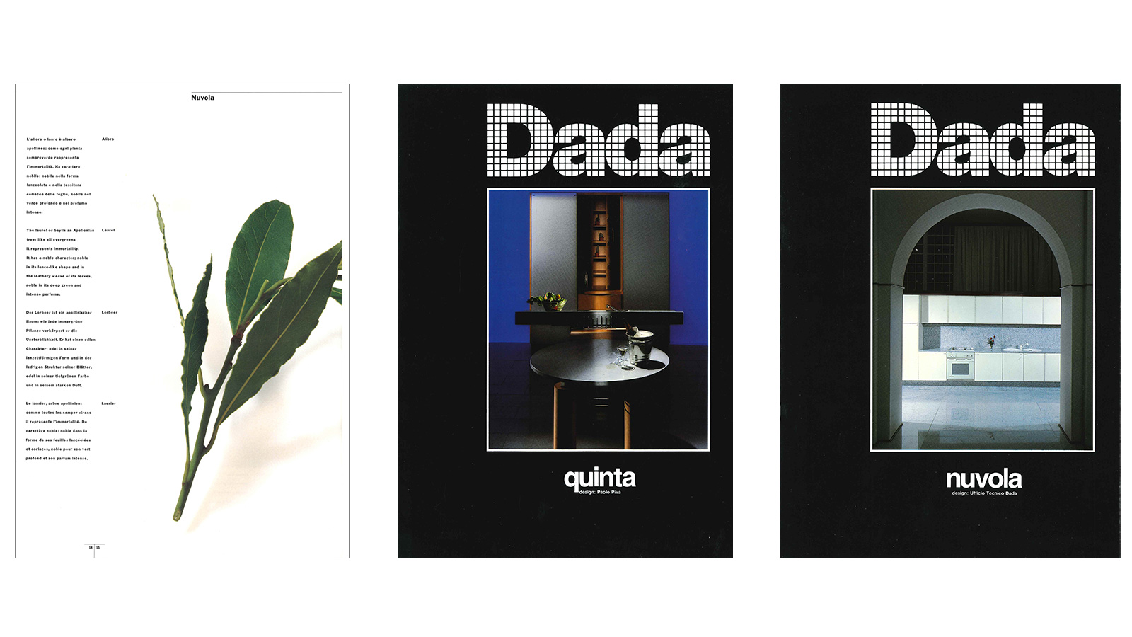 Catálogos: Dada Alta Cucina, Dada Quinta, Dada Nuvola
