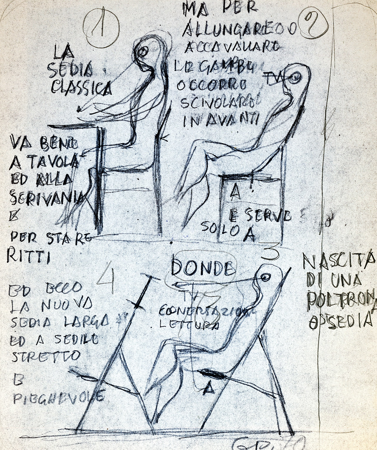 Schizzo di Gio Ponti. Courtesy Gio Ponti Archives