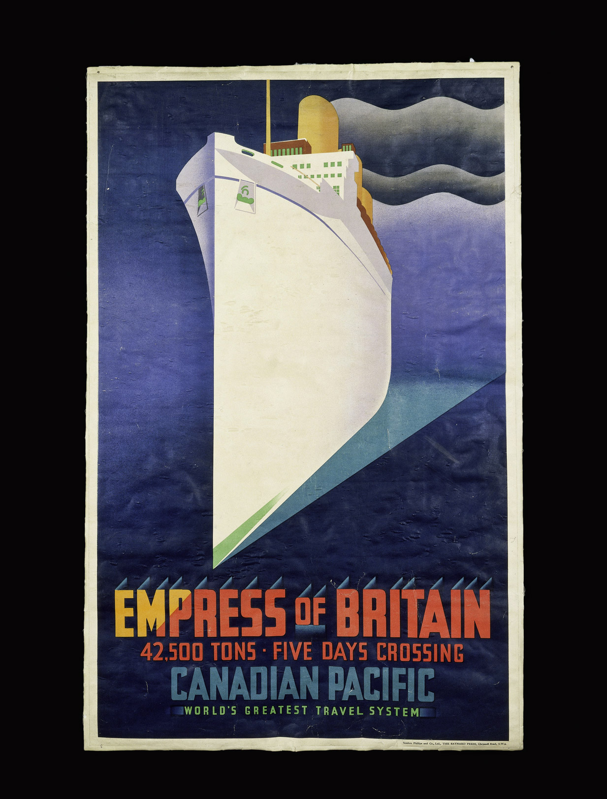 Empress of Britain, poster per la Canadian Pacif Railways, JR Tooby, 1920-21. Courtesy Victoria & Albert Museum